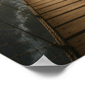 峡谷、川、山の上の吊り橋 ポスター (角)