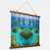 「島々越え：空中海脱出 吊り下げ型タペストリー (傾斜あり)
