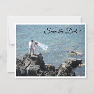 島での結婚式のSave the Date マグネット招待状