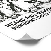 島のおもしろいペンギを聞いて関税に反対するペンギン ポスター (角)