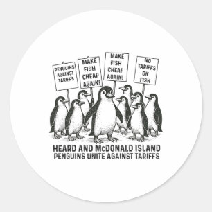 島のおもしろいペンギを聞いて関税に反対するペンギン ラウンドシール