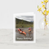 島のカヤック;ハッピーバースデー カード (黄色い花)