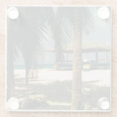 島のシーンを含むガラスコースター ガラスコースター (裏面)