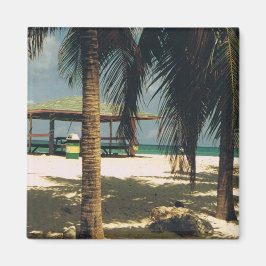 島のシーンを持つ四角い磁石 マグネット