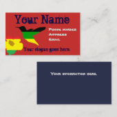 島のスタイルの名刺、ハチドリおよび花 名刺 (正面/裏面)