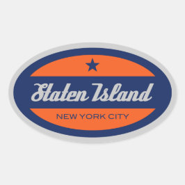 島のステッカーを*Staten 楕円形シール