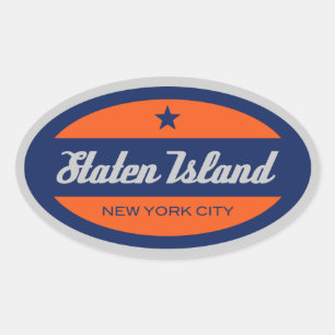島のステッカーを*Staten 楕円形シール