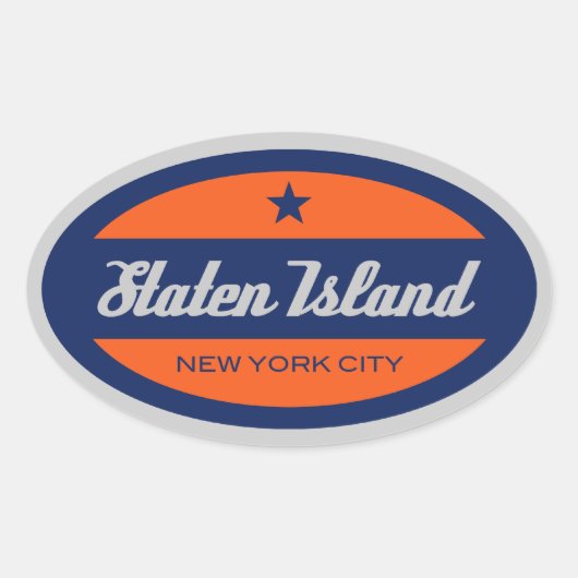 島のステッカーを*Staten 楕円形シール (正面)