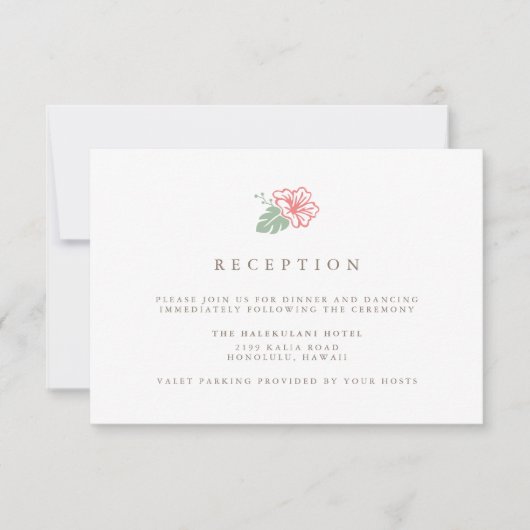 島のハイビスカス　結婚式の受付案内カード 招待状 (正面)