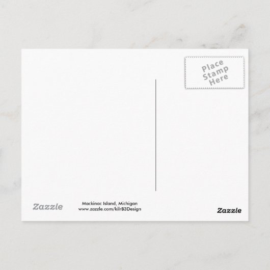 島のバイク – ミシガン州マッキナック島 ポストカード (裏面)