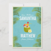 島のビーチでのブライズシャワー 招待状 (裏面)