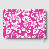 島のプルメリアのホットピンクのパターン ゲストブック (裏面)