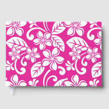 島のプルメリアのホットピンクのパターン