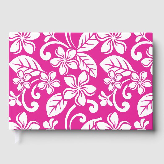 島のプルメリアのホットピンクのパターン ゲストブック (正面)