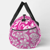 島のプルメリアのホットピンクのパターン ダッフルバッグ (右)