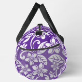 島のプルメリア模様（紫） ダッフルバッグ (右)