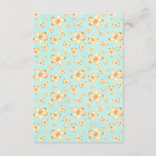 島のプルメリア結婚の情報カード エンクロージャーカード (裏面)