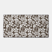 島のプルメリア（コーヒーブラウン） デスクマット (正面)