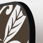 島のプルメリア（コーヒーブラウン） ピックルボールラケット (左詳細)