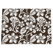 島のプルメリア（コーヒーブラウン） ラージペーパーバッグ (正面)