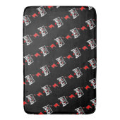 島のマップがBLACKに角度付きトリニのデボーン バスマット (正面縦)