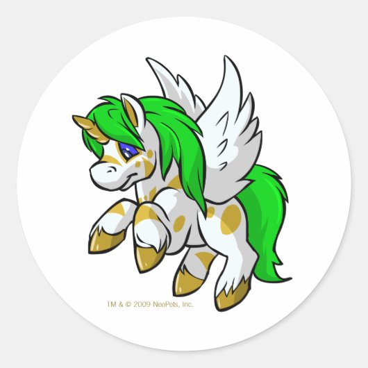 島のユニ飛んでいるミステリー島 ラウンドシール (正面)