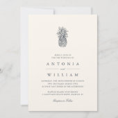 島のヴィンテージピンアップル結婚式招待状 招待状 (正面)