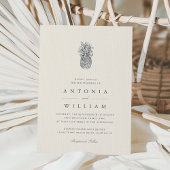 島のヴィンテージピンアップル結婚式招待状 招待状