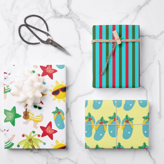 島の休日ラッピングシート、マット19" x 29" ラッピングペーパーシート (正面)