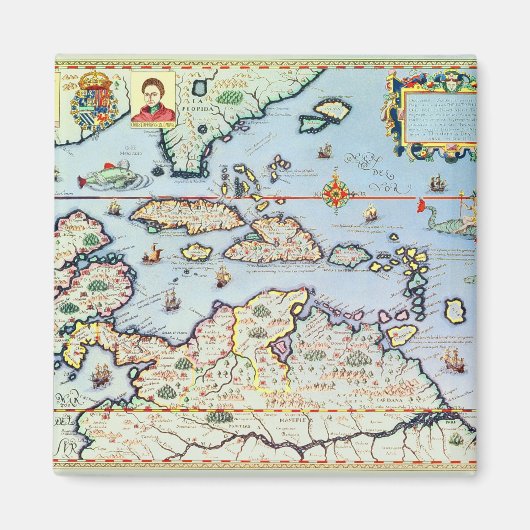 島の地カリブの図 マグネット (正面)