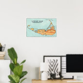 島の地図 ポスター (ホームオフィス)