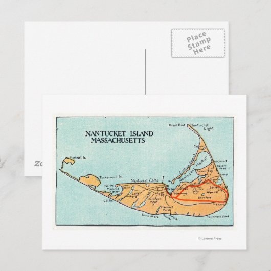 島の地図 ポストカード (正面/裏面)
