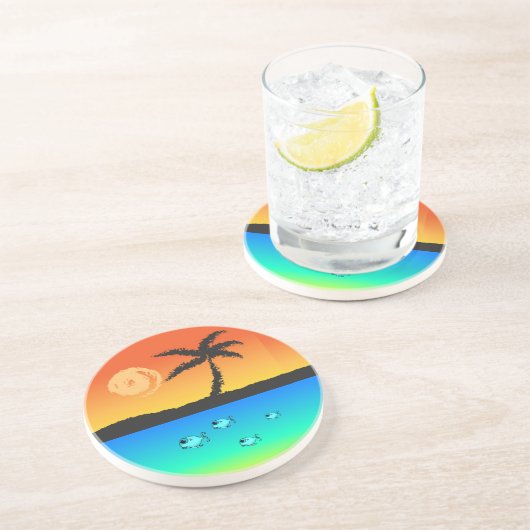 島の夕日 コースター (側面)