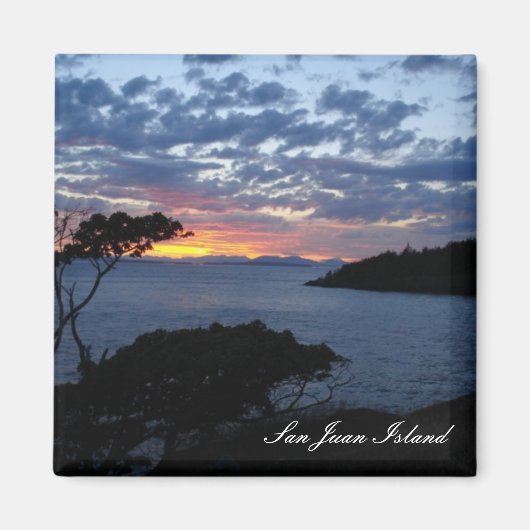 島の夕日 マグネット (正面)