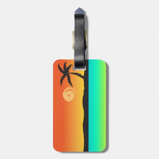 島の夕日 ラゲッジタグ (裏面縦)