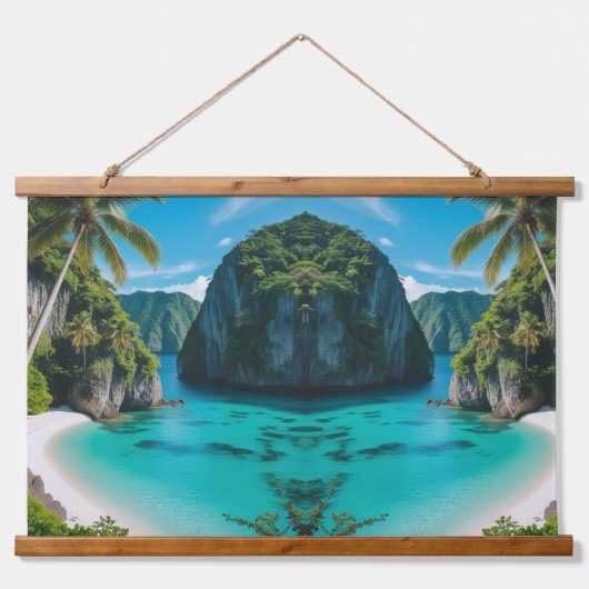 島の夢を見る壁 吊り下げ型タペストリー (正面)