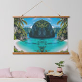 島の夢を見る壁 吊り下げ型タペストリー (寝室)