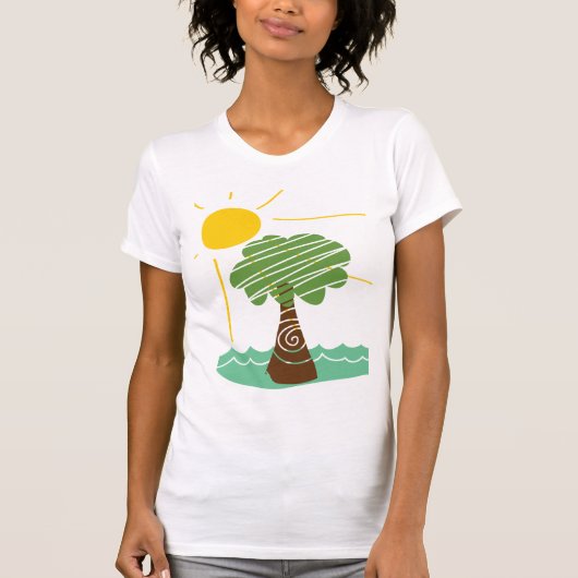 島の微風の夏の日曜日のTシャツ Tシャツ (正面)