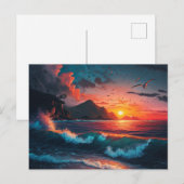 島の日没#1 ポストカード (正面/裏面)