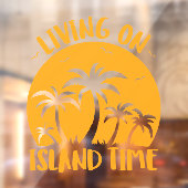 島の時間に住むヤシの木と夕日 ウィンドウサイン (シート2)