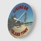 島の時間に住む ラージ壁時計 (傾斜)