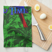 島の時間オウム キッチンタオル (四つ折り)