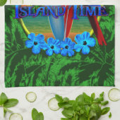 島の時間日没 キッチンタオル (折り畳み)