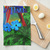 島の時間日没 キッチンタオル (四つ折り)