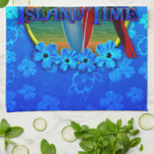 島の時間日没 キッチンタオル (折り畳み)