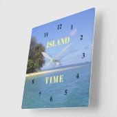 島の時間/海と砂のアクリル壁時計 スクエア壁時計 (傾斜)