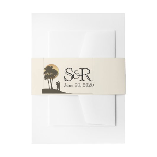 島の楽園の結婚式の腹バンド 招待状ベリーバンド (正面例)