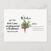 島の楽園の鳥たち トロピカル セーブ・ザ・デート 案内ポストカード (裏面)