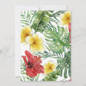 島の楽園の鳥たち トロピカル フラワー ウェディング 招待状 (裏面)