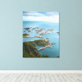 島の橋 - 海岸の静けさの景色 キャンバスプリント (インサイチュ (ウッドフロア))